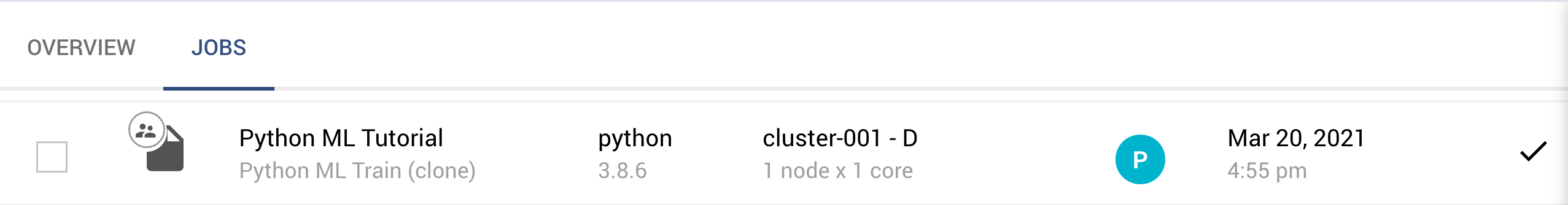 Jobs Tab with ML Training Calculation Set Up Jobs Tab with ML Training Calculation Set Up